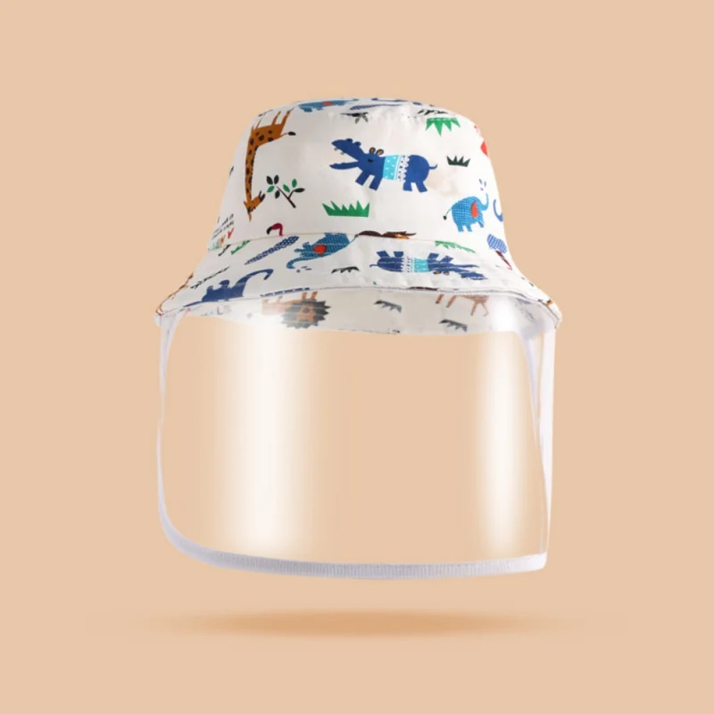 

Dust-proof Face Shield Cartoon Protective Cover Cap Traveling Party Fisherman Hat Children For Outdoor Activities Cap Cotton