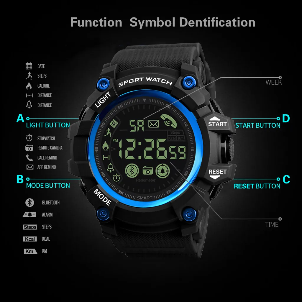 HONHX умные часы мужские умные многофункциональные умные спортивные фитнес цифровые часы водонепроницаемые часы relógio inteligente умные часы