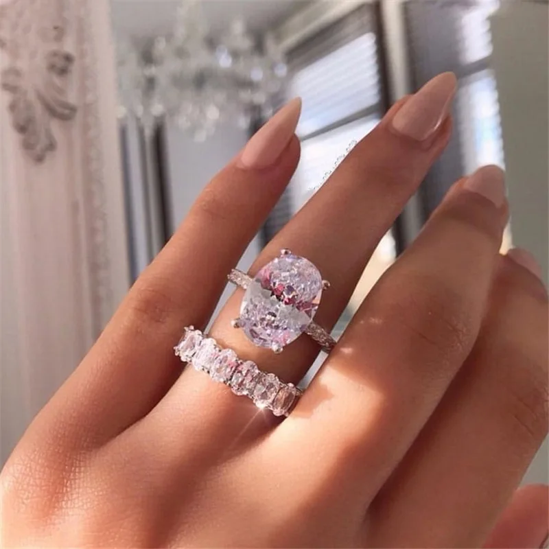 Dudee Luxury Austrian Zircon Wedding Band engagement rings for teens old fashion rings 