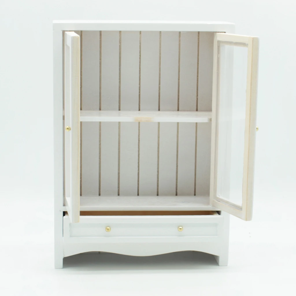 Dollhouse Furniture Mini Display Cabinet Shelf Bookcases for 1:12 Miniature Doll House Decor Accessories