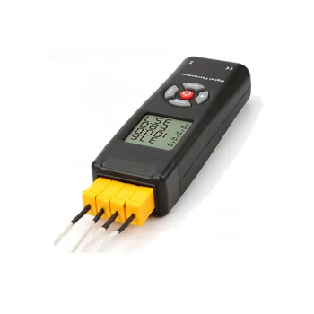 

4 Channel K Type Practical Press Button Portable Digital Display Thermocouple Thermometer Durable Manual Industrial Tester