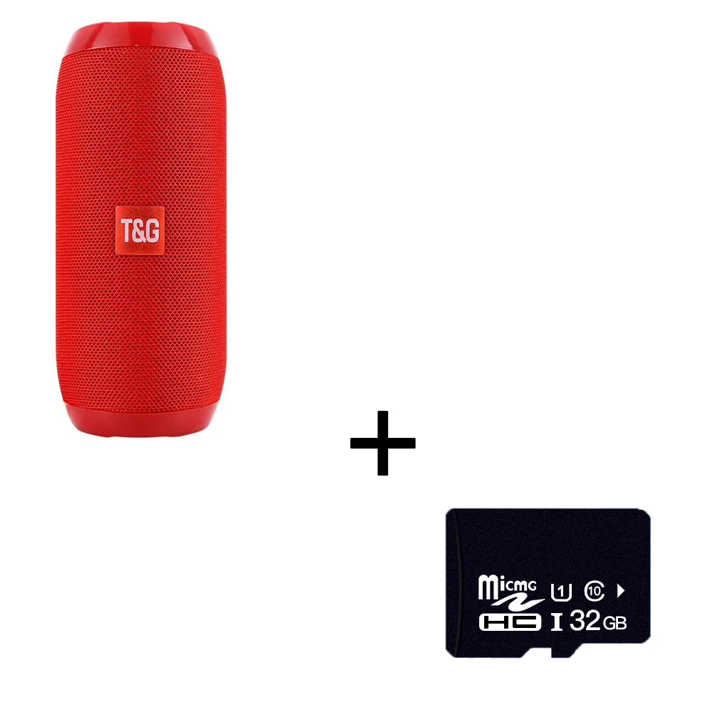 With 32g card Bluetooth динамик Портативный Открытый Громкоговоритель беспроводной мини Саундбар 3D 10 Вт стерео музыка объемный Поддержка FM TFCard бас-бокс - Цвет: With 32g card