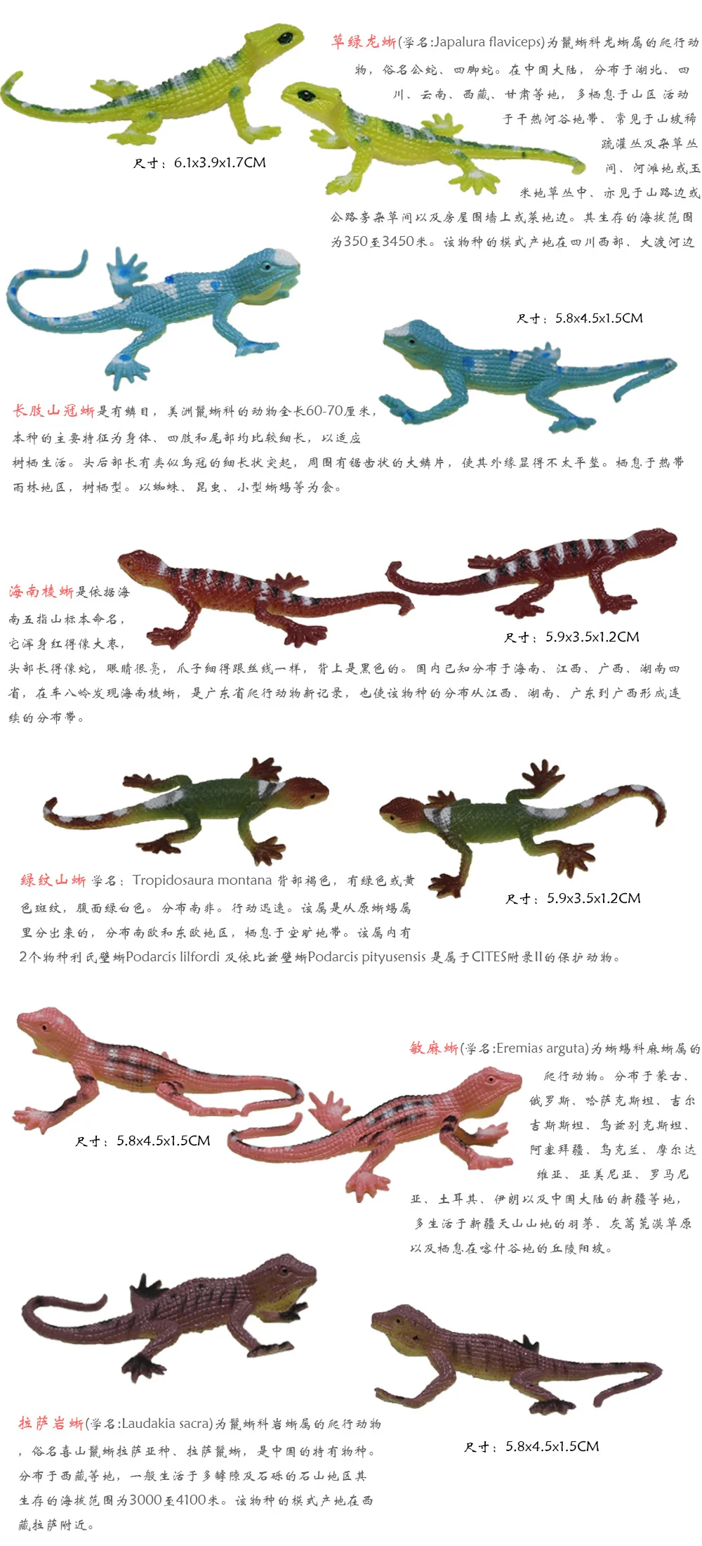 Имитация животных 12-Multi-color однотонные PVC Моделя с хорошим спросом ящерица "статическая модель ползать игрушка сумка с животными