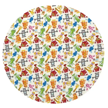 

Super Soft Plush Flannel Blanket Toy Cartoon Robot Model Blankets Round Throw Blanket for Beds