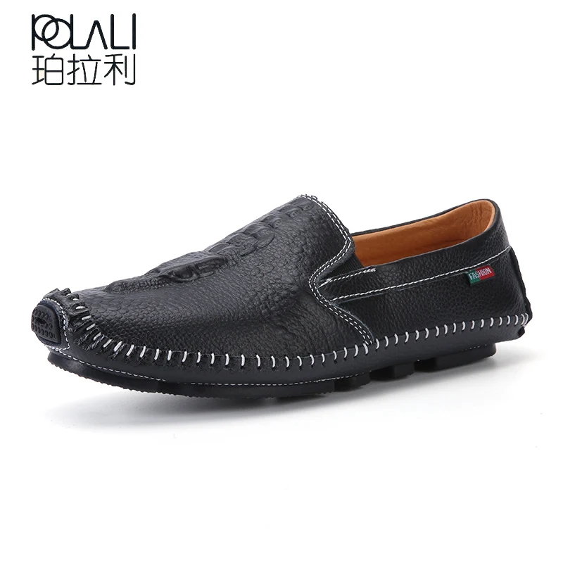mens real leather sandals super soft summer breathable Casual mens walking sandals summer Loafers Driving shoes