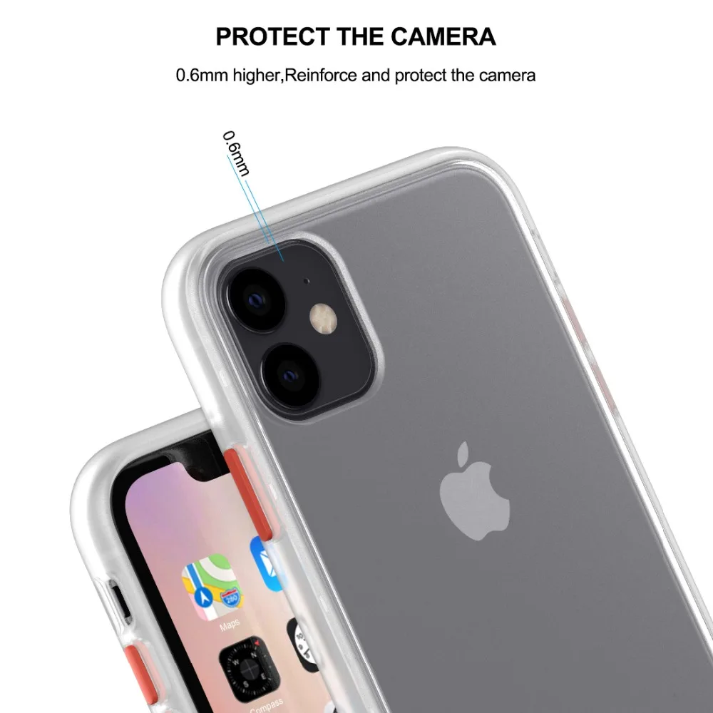 Высококачественный чехол для iPhone 11 Матовый задняя панель ТПУ Рамка защитный чехол для телефона iPhone 11 6,1 дюймов