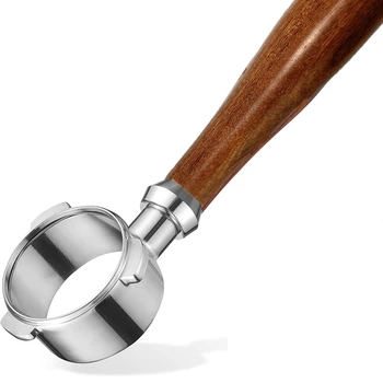 

54mm Coffee Bottomless Portafilter for Breville Barista Series Wooden Handle Replacement Espresso Machine