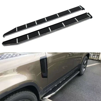 

2 Pieces Fits for Jeep- Defender L663 2020 2021 Aluminium Fixed Door Side Step Running Board Nerf Bar Protector - Black