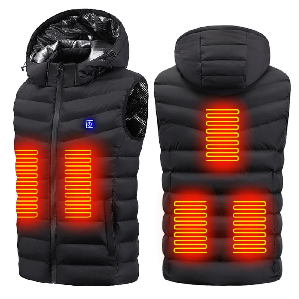 Electric Heated Vest Winter Outdoor Thermal Skiing Jackets USB Electric