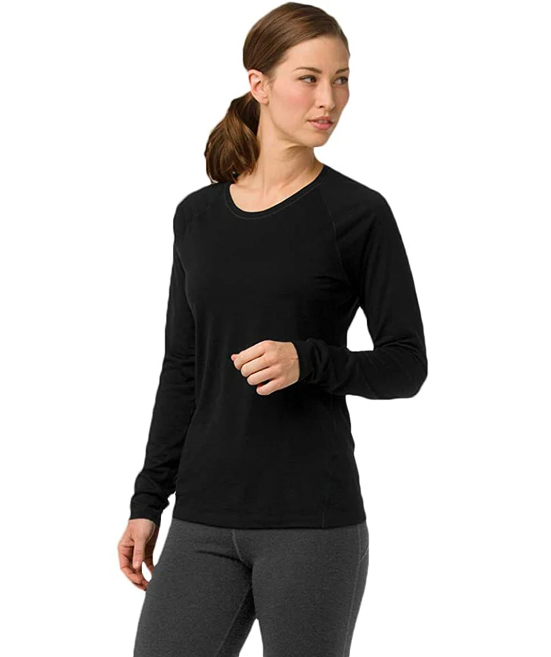 2021 Women's Merino Wool 150g Long Sleeve Baselayer Crew Neck T Shirt ...