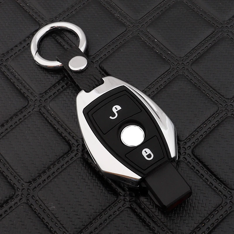 Style B-Silver Для Mercedes Benz W203 W204 W212 C180 GLK300 CLS CLK CLA SLK C S E класс дистанционный Чехол для автомобильного смарт-ключа крышка из цинкового сплава набор ключей сумка - Название цвета: Style B-Silver