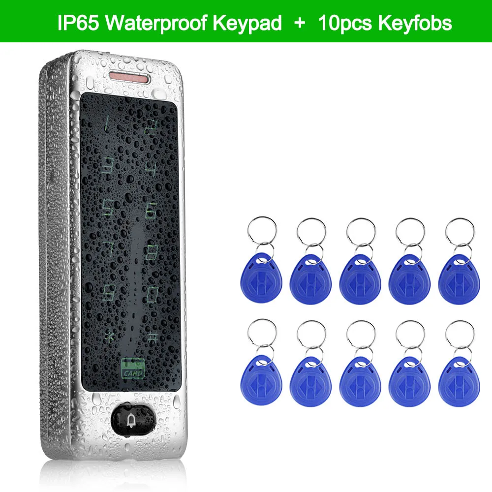 IP65 Waterproof DC12V металлическая клавиатура управления доступом IP65 водонепроницаемая RFID Клавиатура Wiegand26/34 для дверных замков система контроля доступа брелоки карты - Цвет: IP65 Waterproof