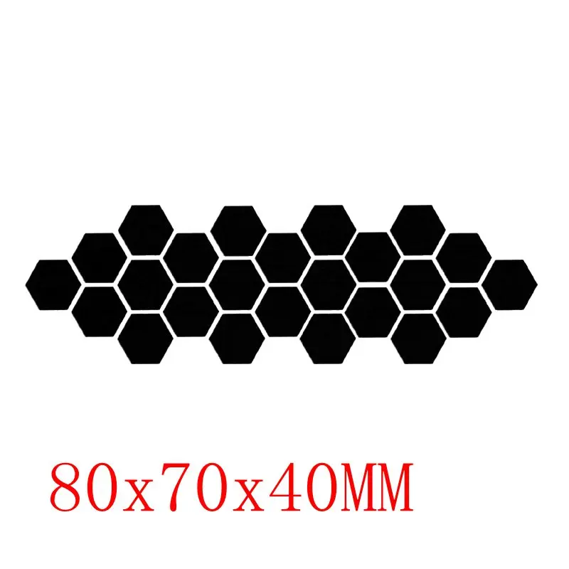 black 80x70x40MM 12/24/36/48 шт./компл. 3D шестигранного акрилового зеркала наклейки на стену DIY художественная Наклейка на стену Гостиная зеркальные декоративные наклейки - Цвет: black 80x70x40MM