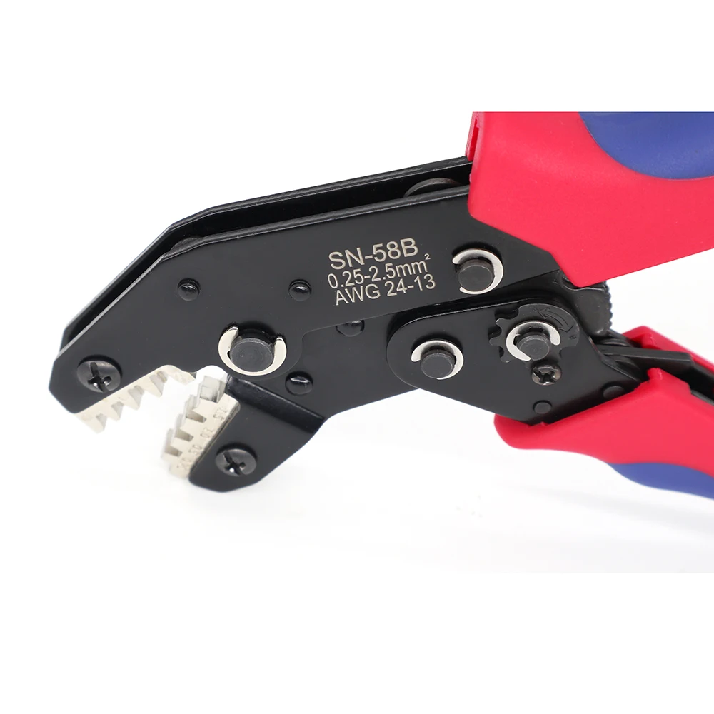 SN-58B Ratchet Crimping Plier Crimper Tool 0.25-2.5mm² AWG24-13 for Dupont,TE,JST,Molex Terminal Wire Electrical Pliers