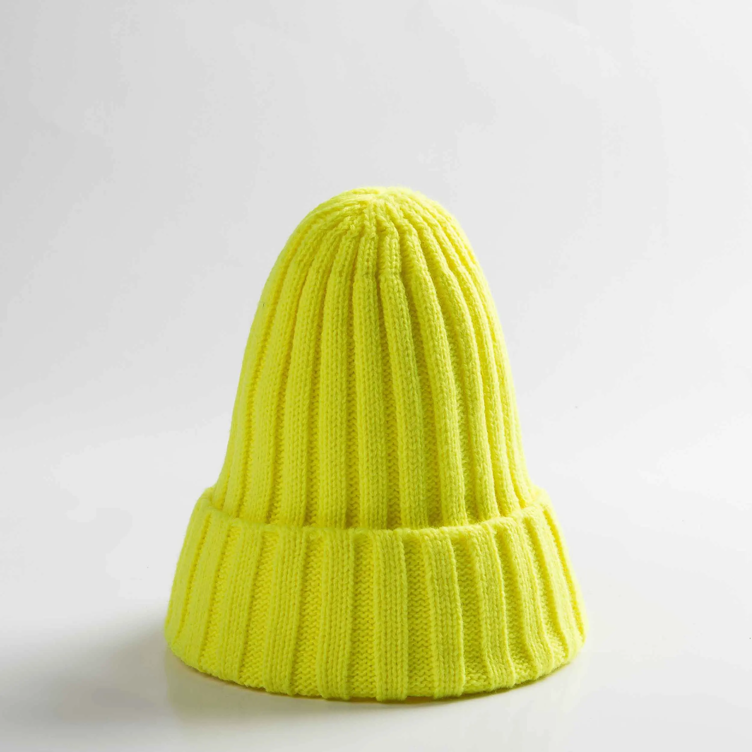 Light green Осенне-зимняя мужская и женская однотонная шапка с отворотом, модные теплые вязаные шапочки с острым носком, шапка в стиле хип-хоп, уличная женская шапка Z93 - Цвет: Light green