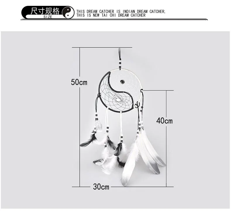 Creative China Ethnic-Style And Yang Tai Chi Dreamcatcher Hanging Decoration Home Bed& Breakfast Retro Hanging Pendant Wind Chi