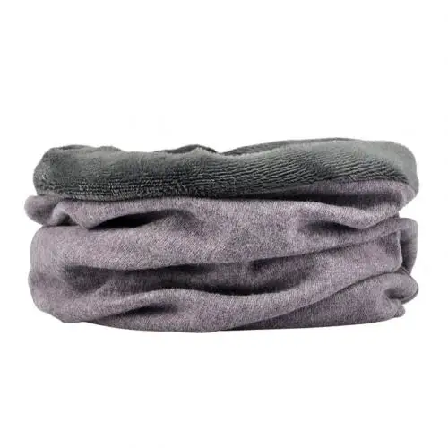 Purple With Plush Повседневный однотонный цветной хвост Beanie шарф для мужчин и женщин двухслойная шапка мешковатая шапка - Цвет: Purple With Plush
