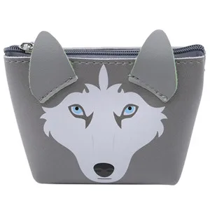Dark Grey Женский мини-брелок, кошельки для монет, унисекс, кошельки для монет, милый мультяшный узор, 3D собака, переноска, маленький кредитный держатель для карт, сумка для ключей, денег - Цвет: Dark Grey