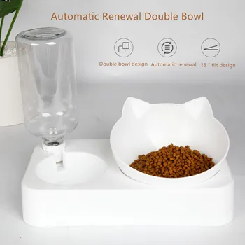 

Convenient Non Slip Transparent Cat Bowls Pet Feeding Dog Bowl Automatic Cat Water Fountain Pet Food Bowl Pet Water Dispenser