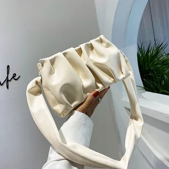 

Simple Wind Non-mainstream Design Elegant Soft Leather Pleated Shoulder Armpit Package Female 2020 New Style Casual Versatile Ha