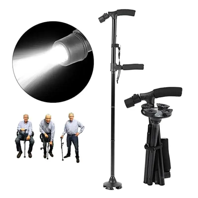 Safty Elder walking Stick складной телескопическое складывание тростника светодиодный легкая ходьба верные палочки большие подарки для пожилых