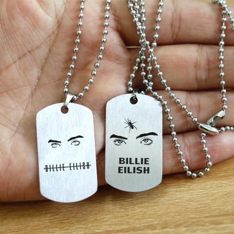Новое ожерелье из нержавеющей стали Billie Eilish круглая цепь квадратное ожерелье вентиляторы ювелирные украшения в подарок