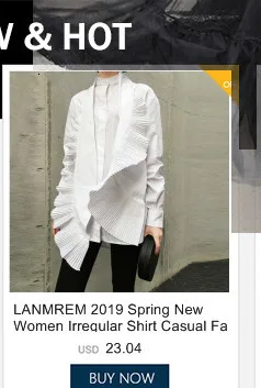 LANMREM, однотонная женская рубашка с пышными рукавами, весна, новинка,, с отворотом, смесь, повседневная, свободная, простая, белая, рубашка, Топ для женщин, PC387