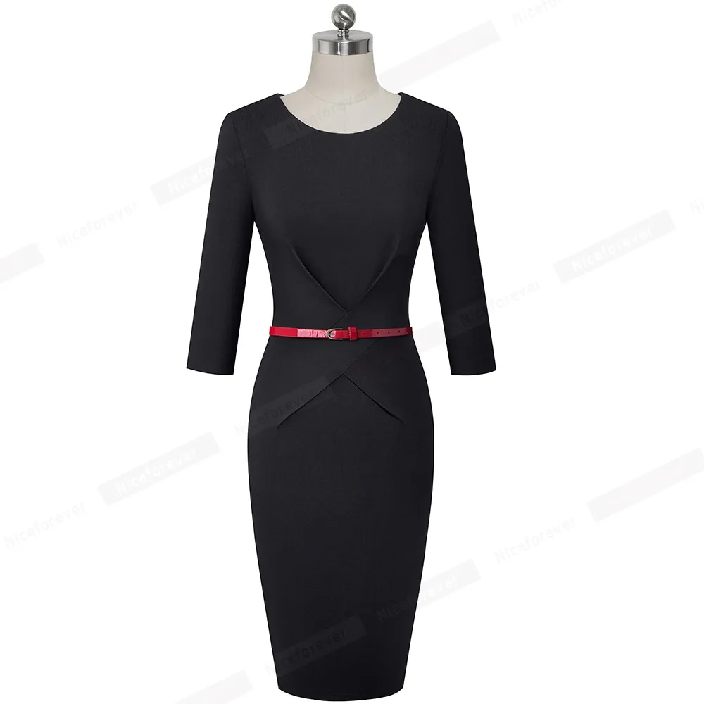 Хорошее-forever элегантное короткое однотонное офисное платье vestidos деловые вечерние женские облегающее осеннее платье B552