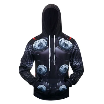 

Men's Hoodie High Quality Marvel Superhero Infinity War Thor Print 3D Hoodie Cosplay Costume Premium Coat Street Sweatshirts Pul