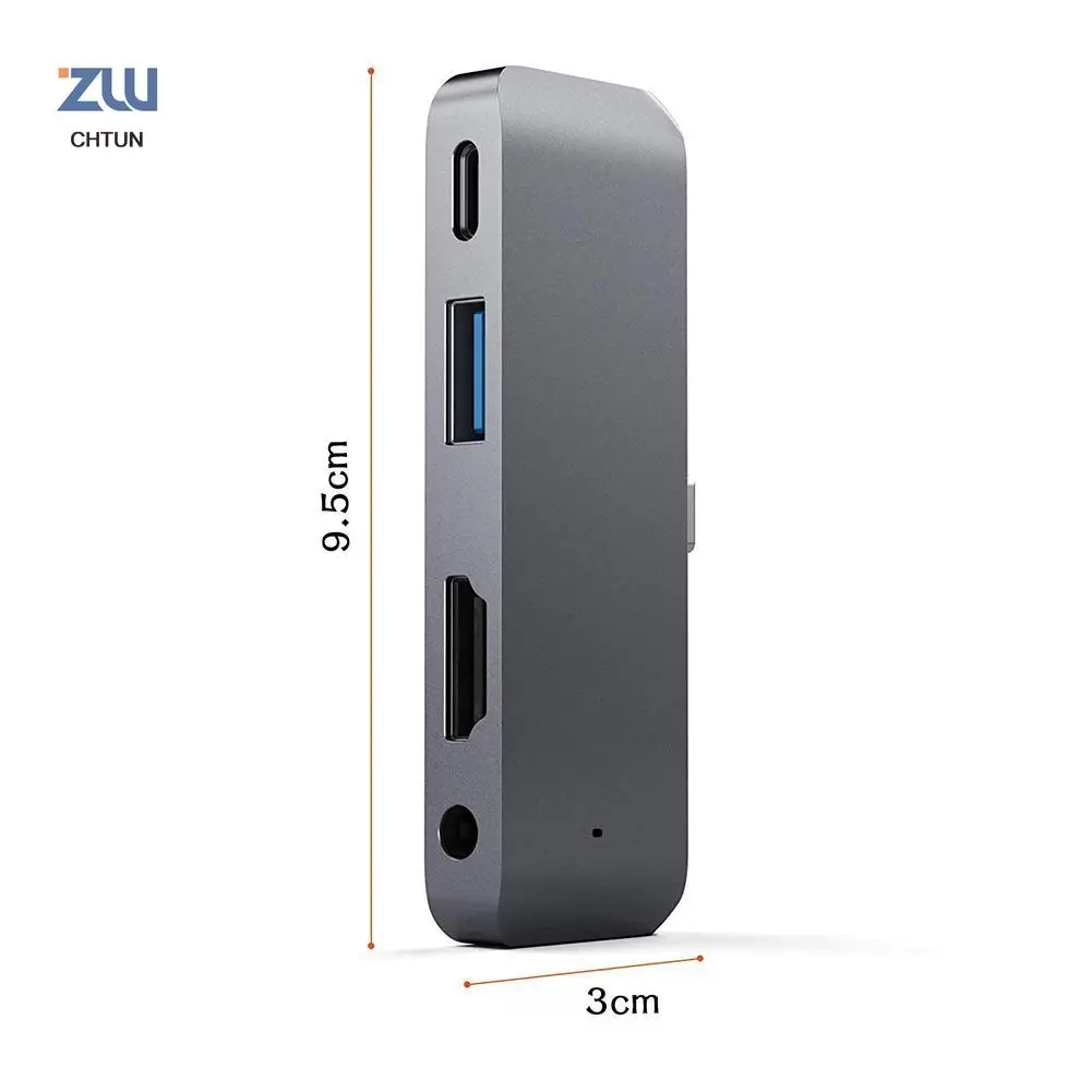 Type C Hub Adapter with USB C PD Charging 4K HDMI USB 3 0 3 5mm Headphone Jack for iPad Pro SAMSUNG S8 S9 S10