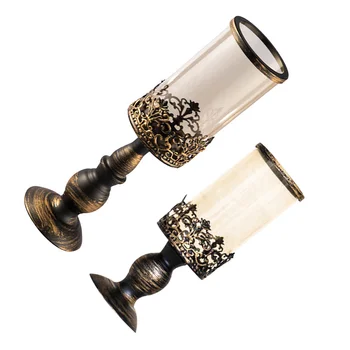 

Iron Art Candlestick Nordic Style Household Furnishing Article Candle Holder Romantic Candlelight for Bedroom Living Room