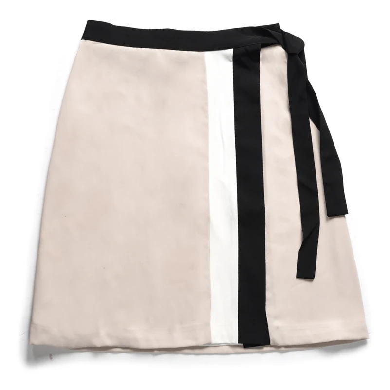 AEL Patchwork Split High Waist Sexy Skirt Lace Up Irregular Female Skirt With Belt Autumn New Fashion High Quality