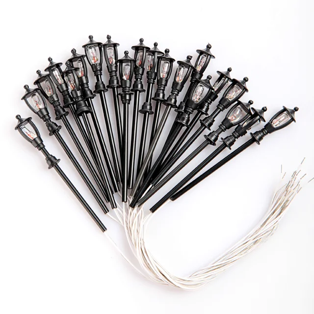 10PCS Railway Singal Lamp Model Light DIY Miniature Lamppost Plastic Train Layout for Diorama 4