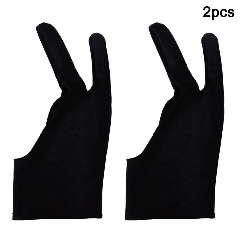 2pcs Men Drawing Tablet Glove Artist Gloves with 2 Fingers for Tablet Drawing Oil Painting OUJ99 - Цвет: 2pcs