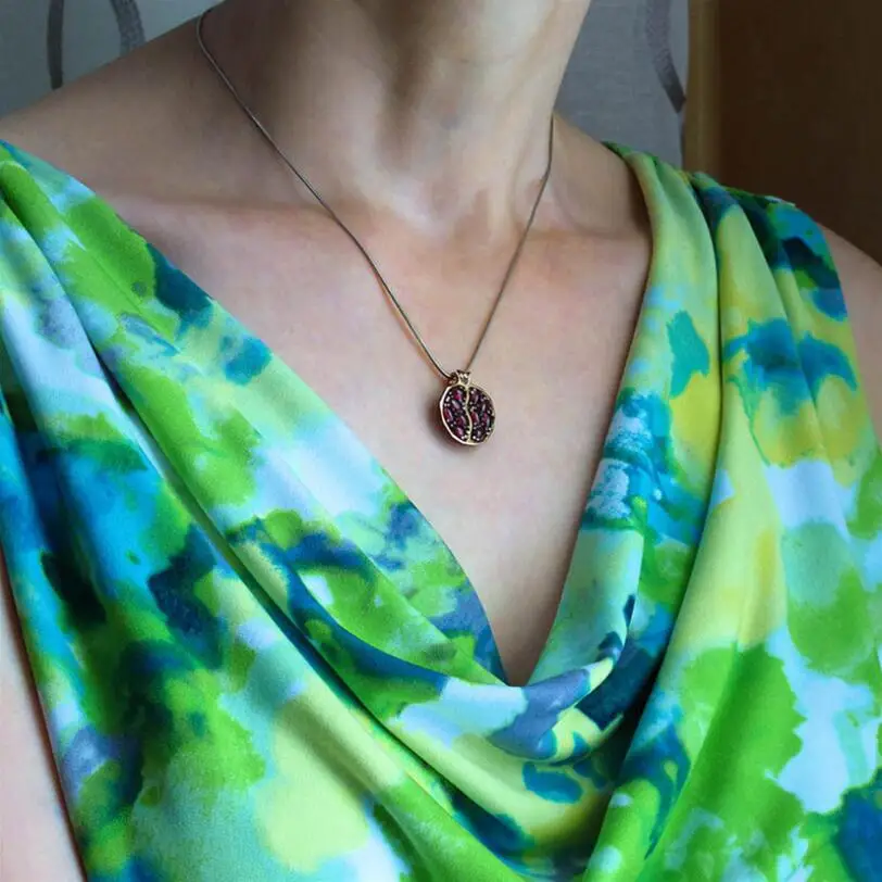 Новинка 2020 красное Гранатовое ожерелье Ретро стиль круглый золотой цвет CZ камень