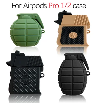 

3D Pistolhandle Model Case For Airpods Pro 2/1 Cover Cartoon Grenade Pattern Silicone Earphone Cover For Airpods 2/1 Pro Case