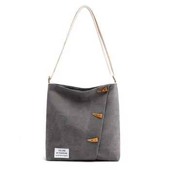 

Women's Fashion Casual Canvas Shoulder Bag Large Capacity Simple Tote Messenger Bag