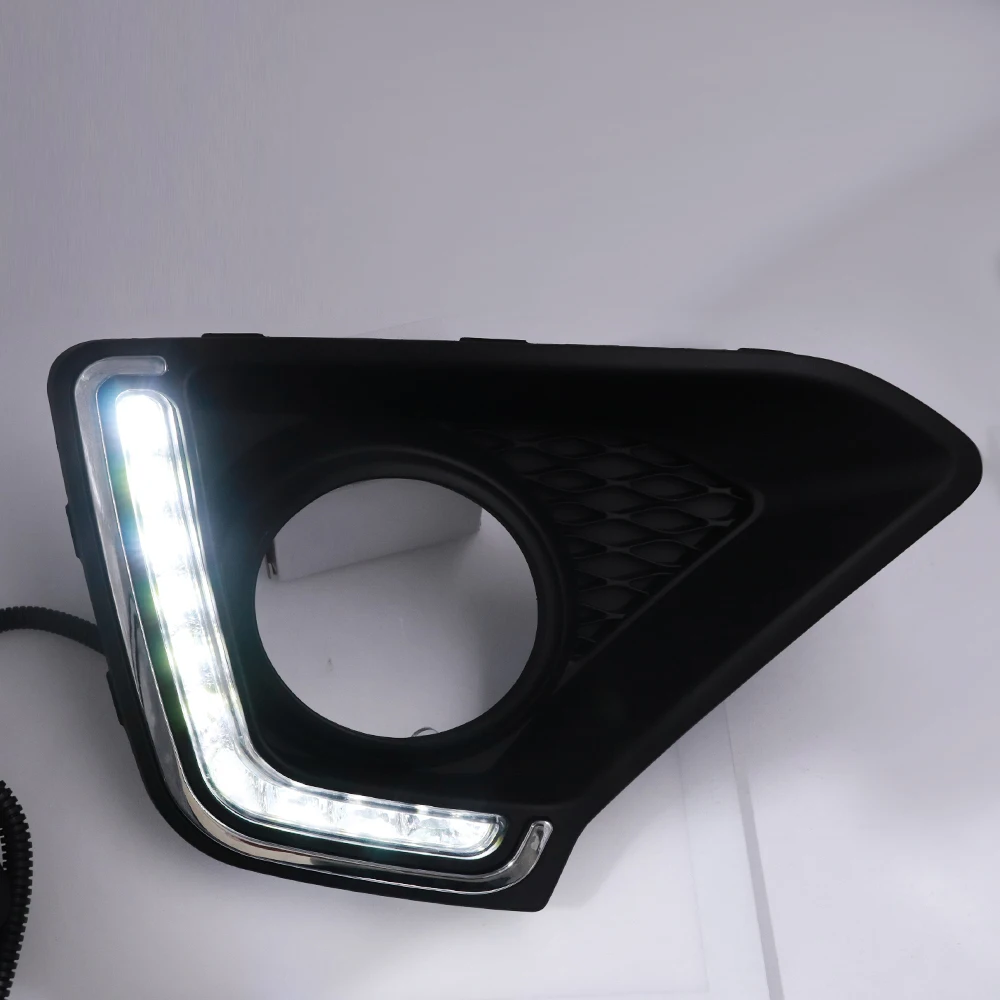 1 пара Светодиодный дневной ходовой светильник, противотуманный светильник s для hyundai Grand I10 Xcent 2013 DRL Дневной светильник для стайлинга автомобилей