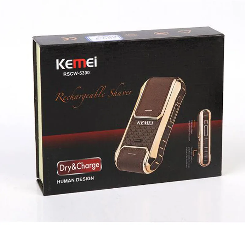 Электробритва Kemei KM-5300 портативная электрическая Мужская бритва триммер для бороды аккумулятор