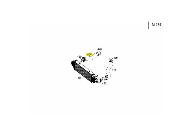 Правый tercooler-Впускной воздуховод шланг трубки для Mercedes W204 W212 C180 E200 M274 2045284682