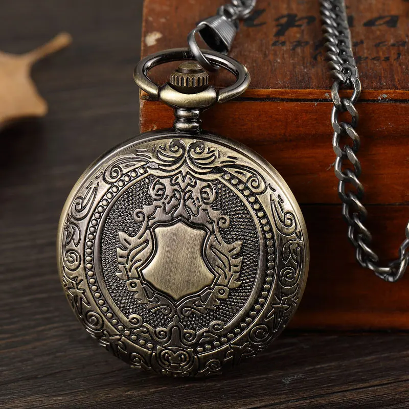 Unique Exquisite Shield Carving Steampunk Mechanical Pocket Watch Men Waist chain Skeleton Roman Dial Pocket Watch Male Clock