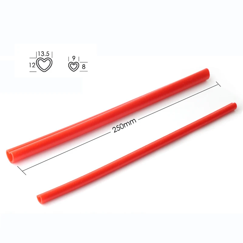 Reusable Silicone Drinking Straw Portable Foldable Heart-shaped Silicone Plastic Straws Food Grade Collapsible Coffee Drink Tool