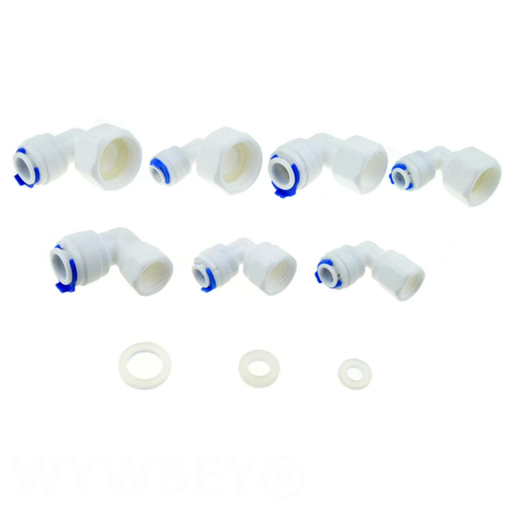 Опора для воды RO 1/4 "3/8" OD шланг 1/4 "1/2" 1/8 "BSP Женская нить Пластиковая Труба Быстрый осмос Reversa Aquario коннектор|threaded plastic pipe|fittings elbowplastic pipe | АлиЭкспресс