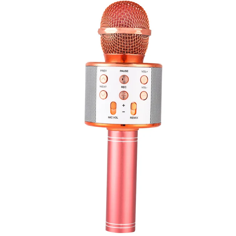 Беспроводной Bluetooth микрофон для мобильного телефона микрофон аудио Микрофон Karaok tv Live Bluetooth беспроводной конденсаторный микрофон - Цвет: rose gold