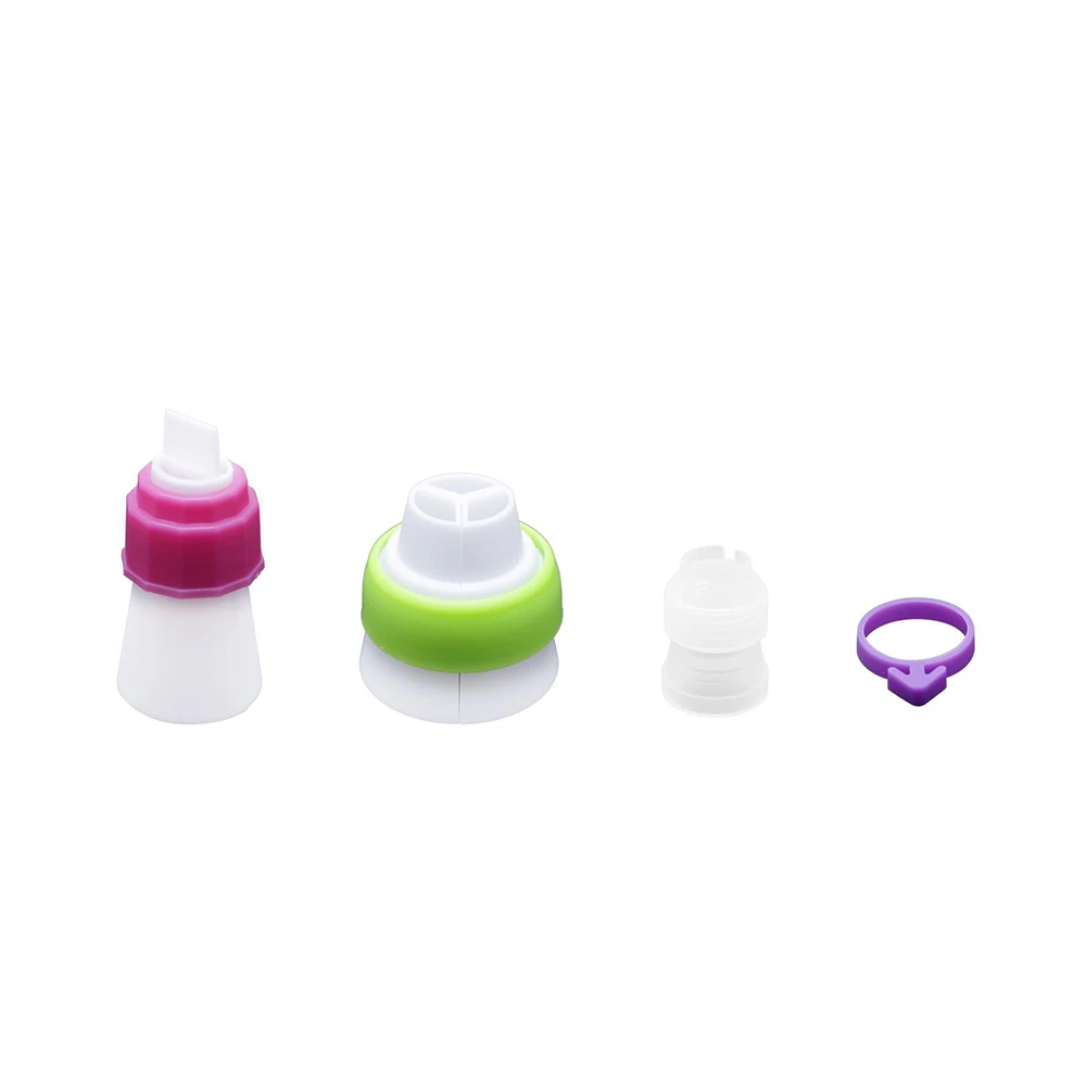 108pcs Thickened Blank Wordless Disposable Decorating Bag Sealing Rubber Ring Two-color Decorating Mouth Converter Baking Kit