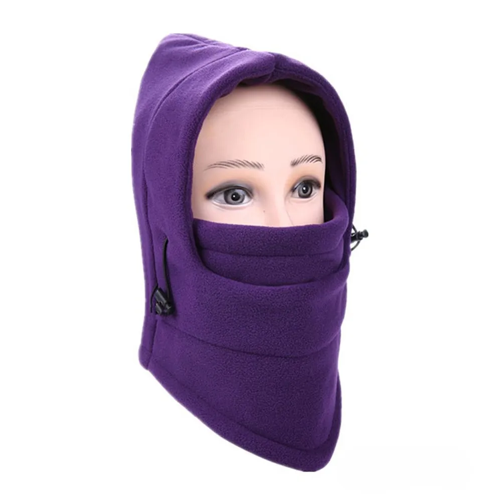 Bike Riding 6 in 1 Thermal Fleece Balaclava Outdoor Ski Masks Cyling Beanies Winter Protector Wind Stopper Face Hats