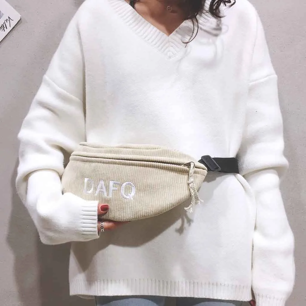 Chest Bag Women Corduroy Simple Shoulder Messenger Package Casual Pocket Fashion Chest Bag Package Crossbody Bags For Women#R5