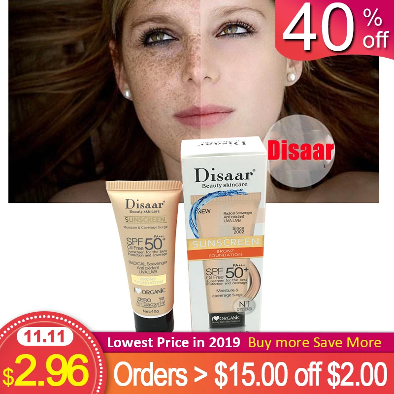 

Disaar Facial Body Sunscreen Cream Sunblock PA++ Skin Protective Cream Anti-Aging Oil-control Moisturizing SPF 50 Face Skin Care