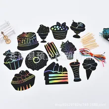 A4 Рисование царапин бумага дети студентов для изготовление ручной работы DIY Нарисованная Картина Красочные День рождения сердце животных моделирование Scra