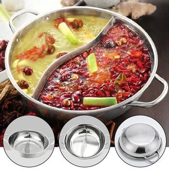 

Cooking Pot Stainless Steel Single-Layer Cooking Pot 28cm Double Ear Duck Mandarin Fondue Hot Pot Cooking Pot New